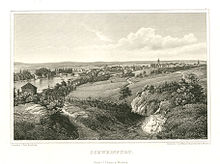 Steel engraving from 1847 with vineyards in the east of the city, among others at the Kiliansberg