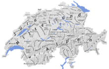 The natural layout of Switzerland