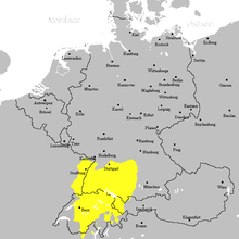 Swabian-Alemannic language area in the 19th and 20th centuries
