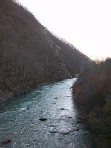 De rivier Scoltenna (Panaro)