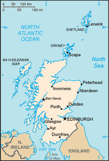 Mapa Skotska