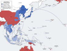 The Japanese conquests from 1937 to March 1942