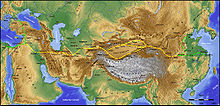 The overall course of the main route of the Silk Road in the Middle Ages