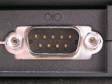 D-Sub connector of a serial interface (RS232, 9-pin)