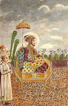 Shah Alam II en de Mughal keizerlijke troon.  