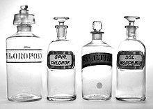 Kloroformia myytiin tällaisissa pulloissa.  