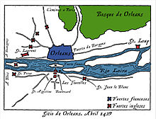 Siege of Orléans 1429 with the fortifications