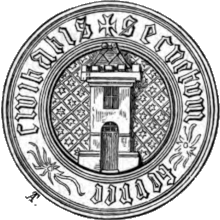 Seal of Eisenstadt, 14th century, Secretvm ferree civitatis