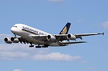 Een Singapore Airlines Airbus A380-800  