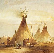 Sioux tepees, painted by Karl Bodmer, 1833