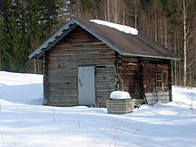 Een sauna, in Finland, van buiten