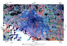 Extent of Sofia, NASA Landsat false color scene