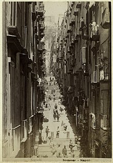 Street in Naples, 19th century, photograph by Giorgio Sommer