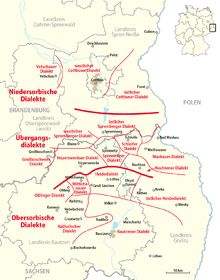 Map of the Sorbian dialects