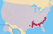 The location of the Black Belt in the United States