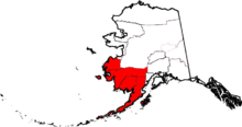 Zemljevid s prikazom jugozahodne Aljaske