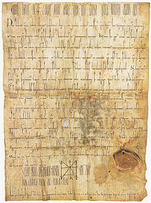 Document dated 2 June 1122, in which Emperor Henry V confirmed the town charter granted by the Bishop of Utrecht, Godebold.