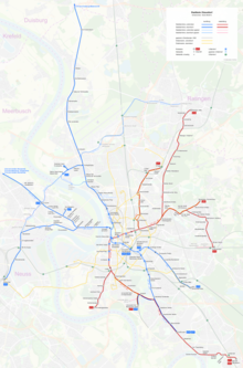 Düsseldorf tram and light rail network