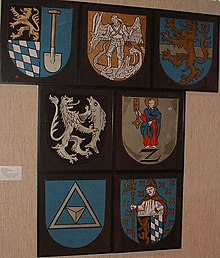 Coat of arms of the districts: Friesenheim - Maudach - OggersheimRheingönheim - MundenheimEdigheim - Oppau