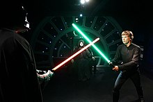 Luke Skywalker, Darth Vader and the Emperor in Return of the Jedi.
