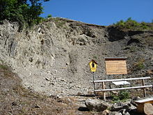 Quarry near Haarhausen in the area of the Eichenberg-Gotha-Saalfeld fault zone with clearly visible rock folding