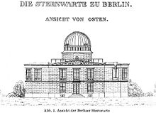 New Berlin Observatory, view from the east, after J. F. Encke, 1840