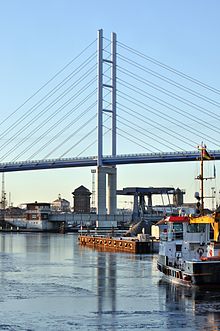 Rügen bridge from Stralsund to Rügen (view from Dänholm)