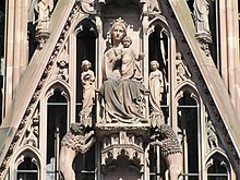 Madonna with child above the main portal of the west facade