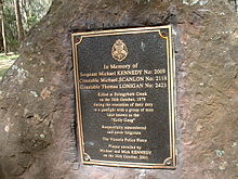 Muistomerkki Stringybark Creekissä