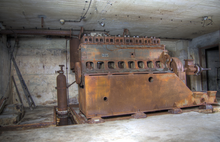 In the bunker: diesel engine of the emergency generator