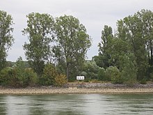 River kilometer 444 of the Rhine in Worms