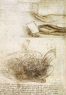 Dvi Leonardo da Vinčio skysčių mechanikos studijos