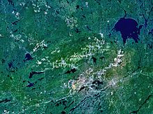 NASA satellietbeeld van het Sudbury gebied