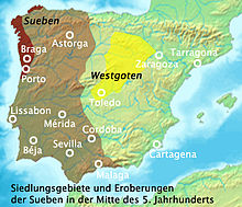 Empire of the Suebi around 455