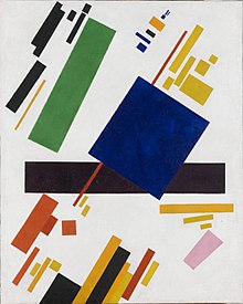 Este é o quadro que foi vendido por 60 milhões de dólares: Composição Suprematista (retângulo azul sobre a viga vermelha) Malevich, 1916.