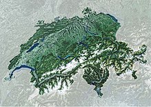 Satellite image of Switzerland