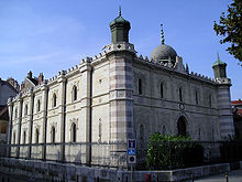 La sinagoga de Besançon, vista general.