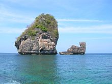 A rock in the Andaman Sea
