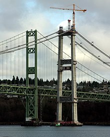 Tacoma Narrows Bridge, with new construction