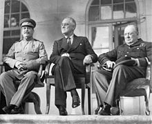 From left to right: Josef Stalin, Franklin D. Roosevelt and Winston Churchill in Tehran