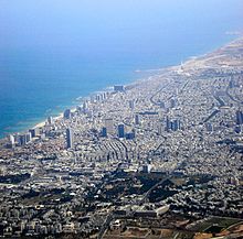 An aerial view of the Tel Aviv conurbation