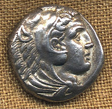 Tetradrachmon Macedonia, Alexander the Great 336-325 BC, showing Heracles with the lion skin
