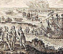 Únos Pocahontas (1619, Johann Theodor de Bry)