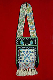 Bandolier bag in the permanent collection of the Children's Museum of Indianapolis, probably made for a child, circa 1900.