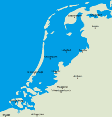 Areas of the Netherlands below sea level