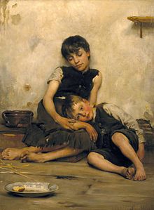Orphans , Thomas Kennington 1885