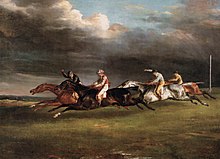 Slika "Derbi v Epsomu" (1821) Théodorja Gericaulta (1791-1824) prikazuje konjske dirke. Vsi konji imajo noge v zraku, nobena noga se ne dotika tal.
