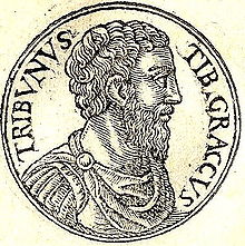Tiberius Gracchus på ett romerskt mynt