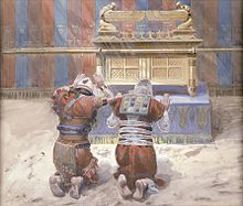 Moses and Aaron in front of the Covenant Chest , painting by James Tissot (1900)