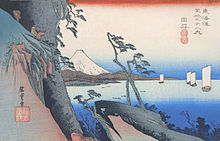 Landskapet runt Yui-shuku på 1830-talet  